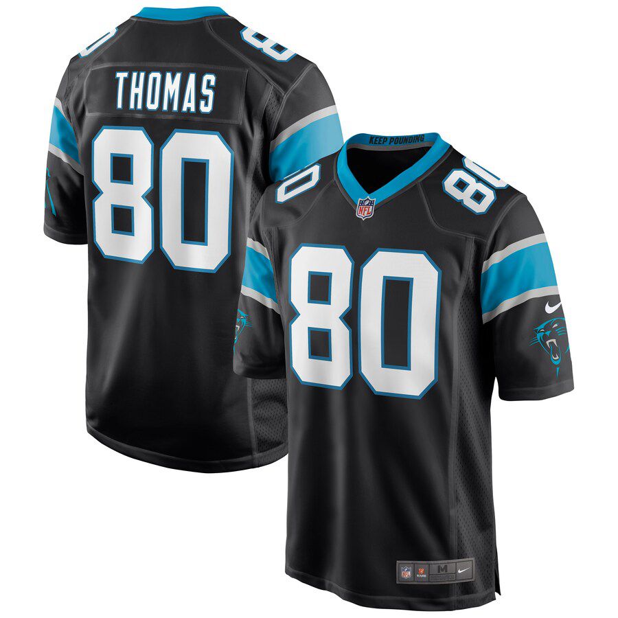 Men Carolina Panthers #80 Ian Thomas Nike Black Game NFL Jersey->carolina panthers->NFL Jersey